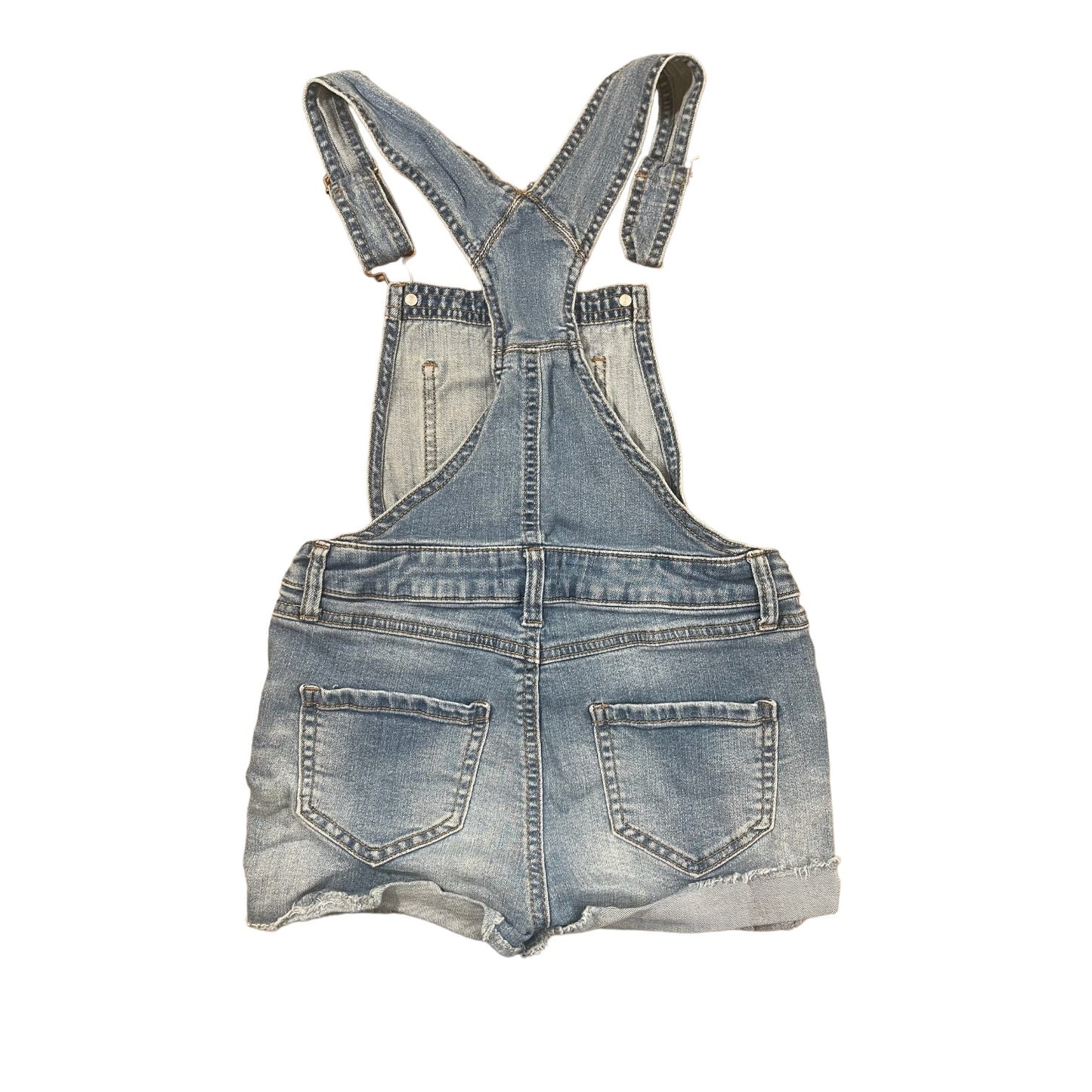 RSQ Girls Denim Overalls Light Wash Distressed