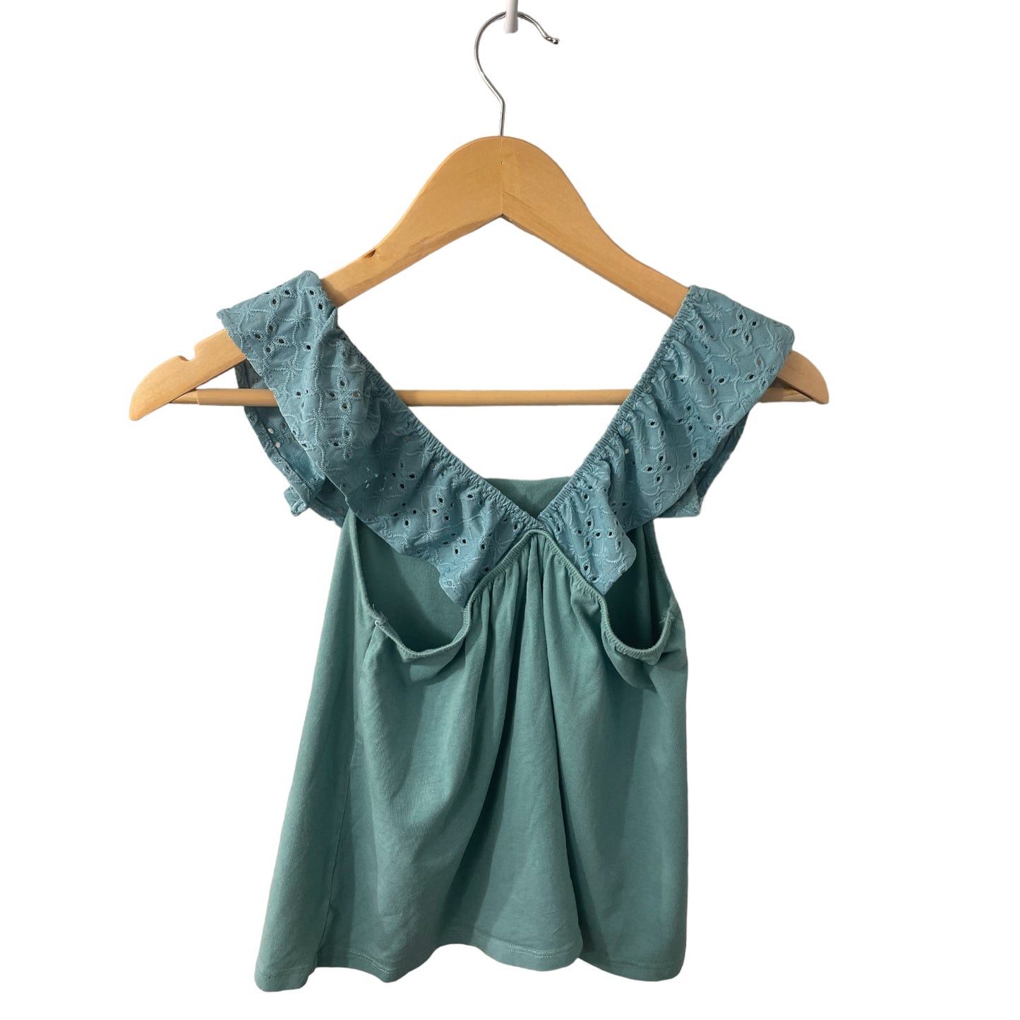 Old Navy Ruffle Tank Sea Foam Green Girls Large 10-12