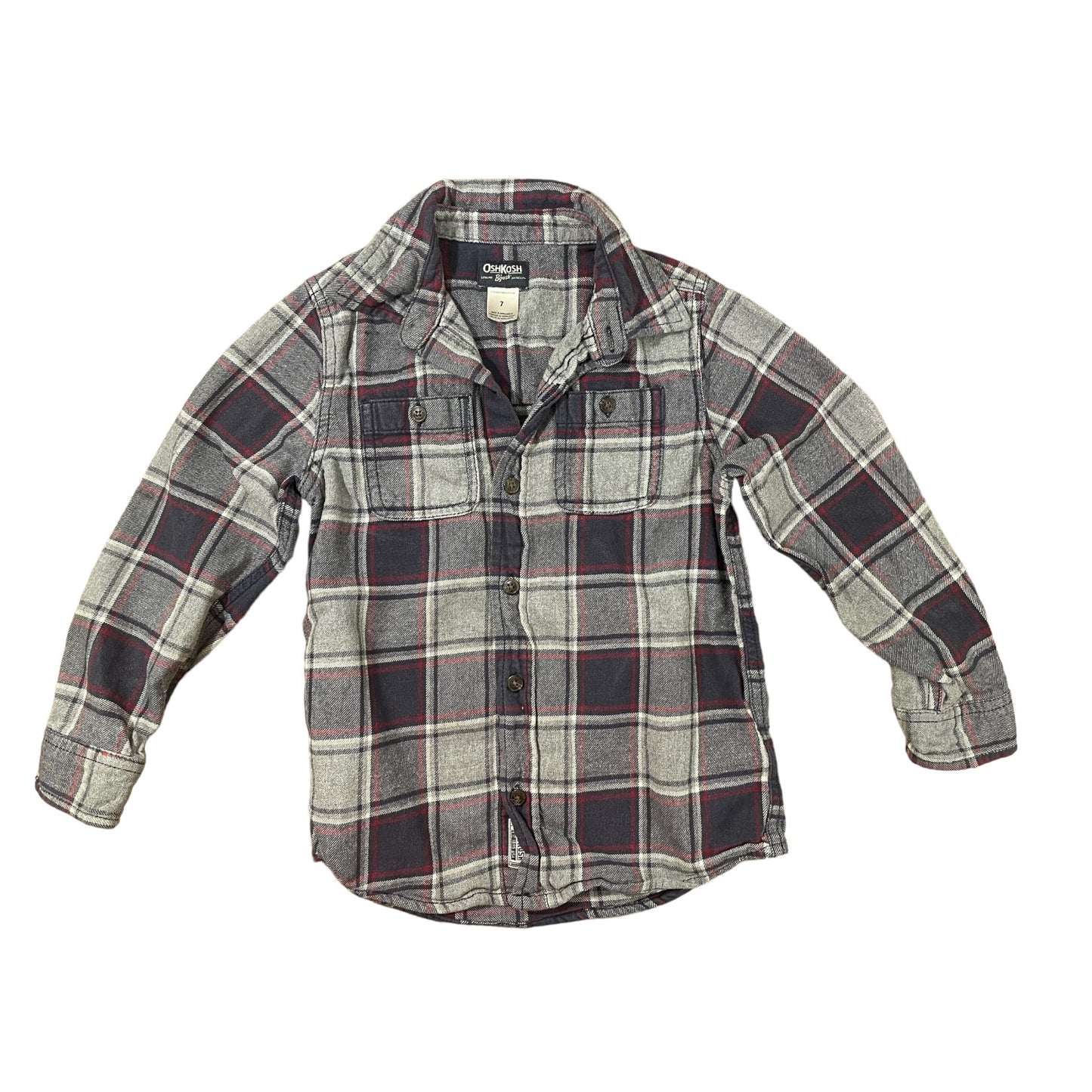 Oshkosh B'gosh Boys Long Sleeve Flannel Dress Shirt