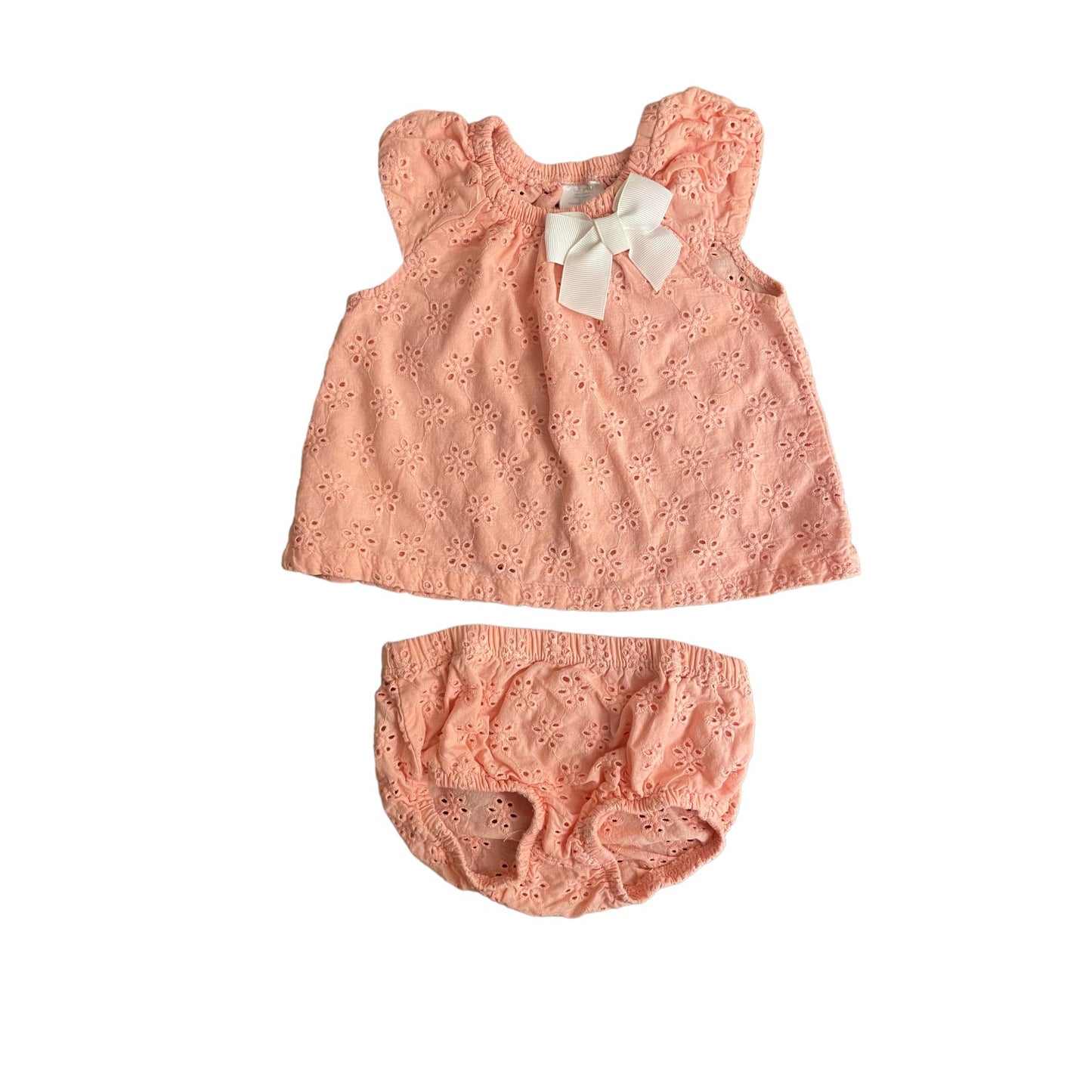 Infant Girls Dress with Eyelet Lace Size 3-6 months