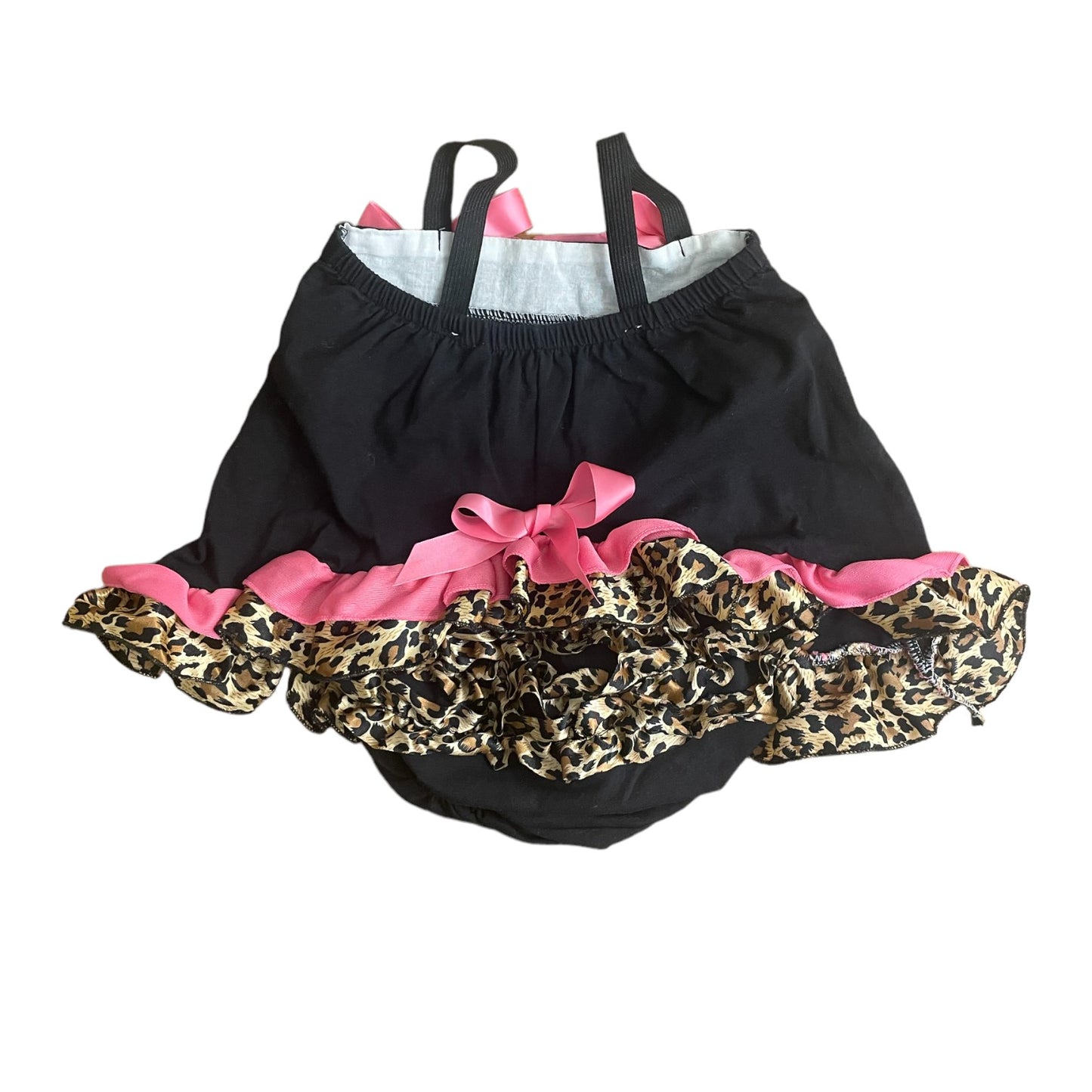 Infant Girls Leopard dress and Ruffle Bottoms Size 9 months