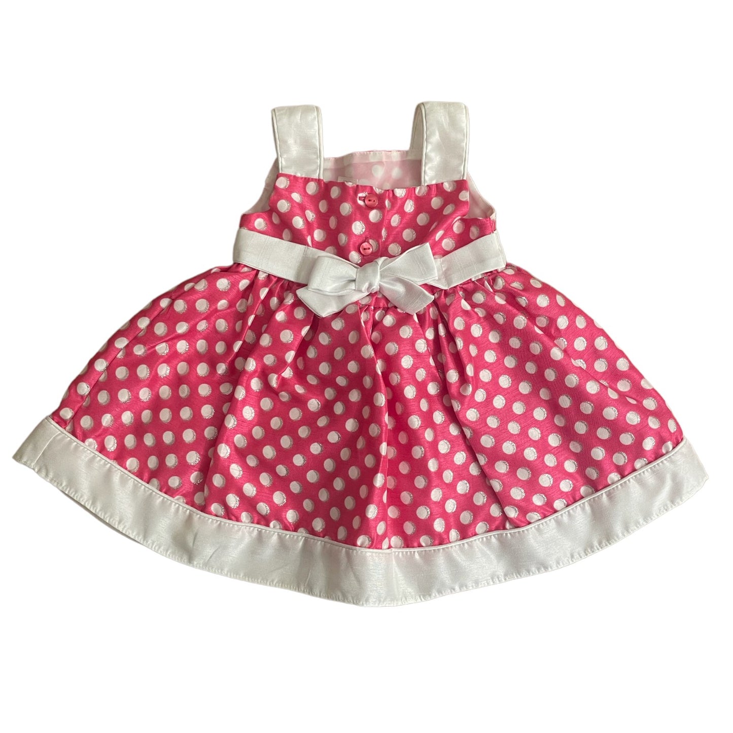 Pink Polka Dot Baby Infant Dress Size 12 months