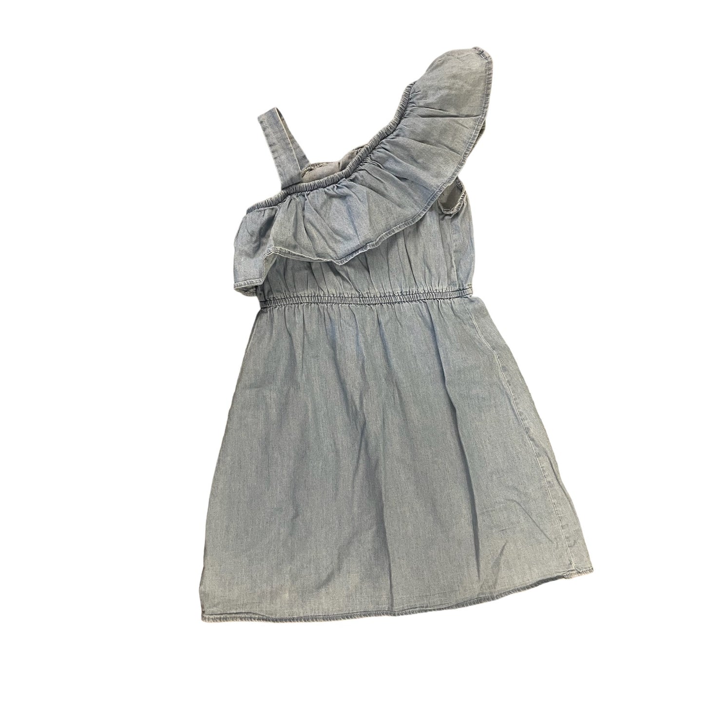 Justice Girls Denim Ruffle One Shoulder Dress Size 8