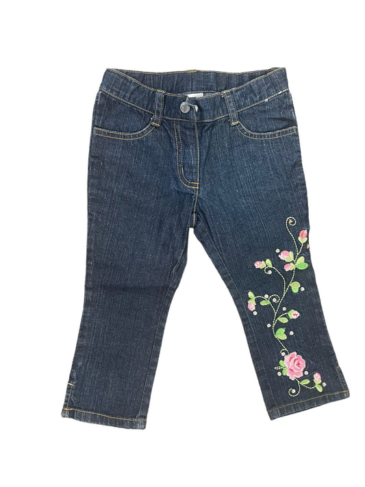 Gymboree Girls Jeans Size 4 with flower embroidery