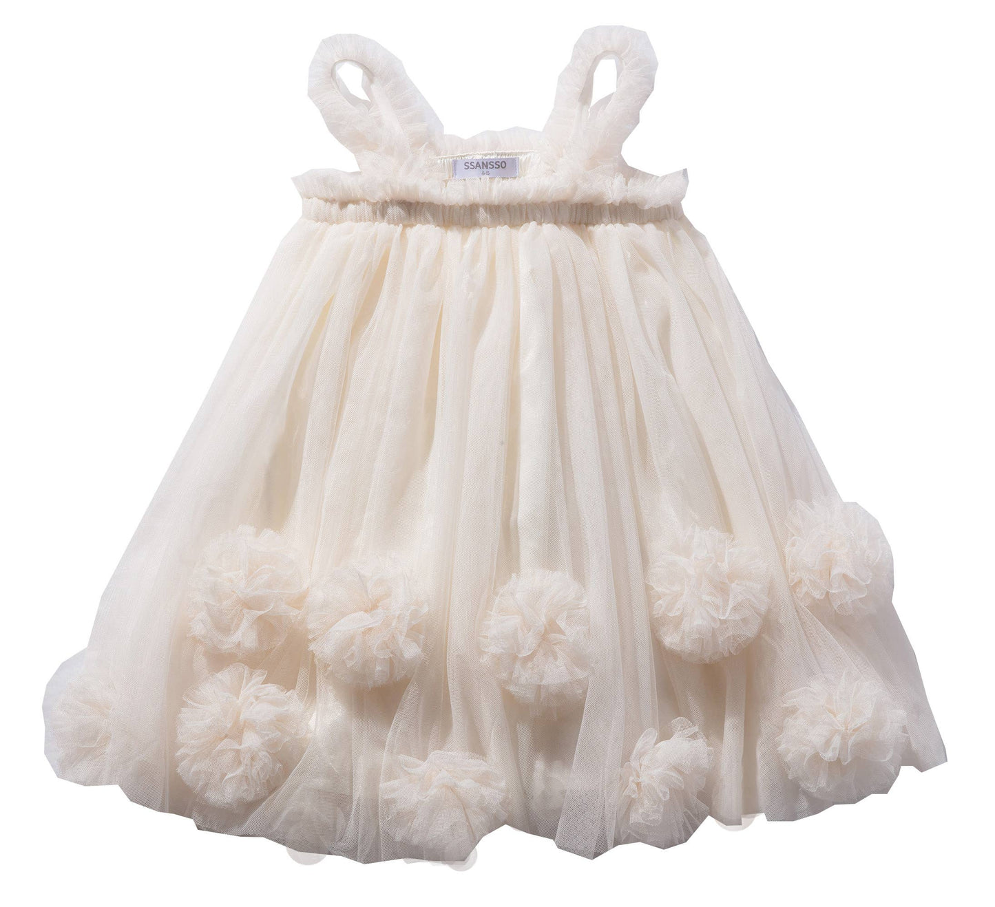 Pom pom Tutu Dress - Ivory
